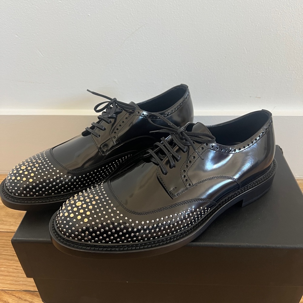 Men's Black Studded Dress Shoes